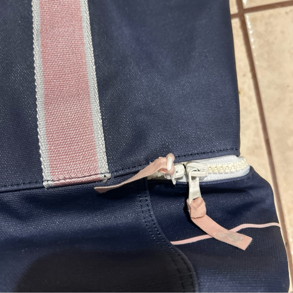 Vineyard Vines for Target Whale Line Beach Picnic Bag large Tote navy Blue pink - Picture 5 of 11